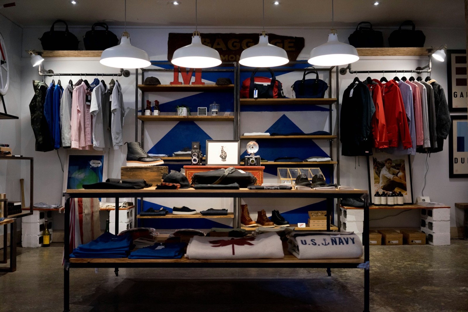 Retail store interior with displays